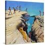 Jumping Off the Rocks, Plates, Skiathos, 2015-Andrew Macara-Stretched Canvas