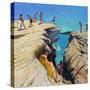 Jumping Off the Rocks, Plates, Skiathos, 2015-Andrew Macara-Stretched Canvas