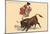 Jumping over Bull-null-Mounted Art Print