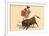 Jumping over Bull-null-Framed Art Print