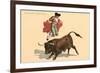 Jumping over Bull-null-Framed Art Print