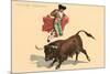 Jumping over Bull-null-Mounted Premium Giclee Print