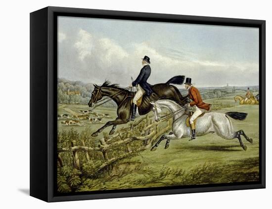 Jumping, Plate from 'The Right and the Wrong Sort', in Fores Hunting Sketches, Engraved by John…-Henry Thomas Alken-Framed Stretched Canvas