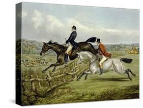 Jumping, Plate from 'The Right and the Wrong Sort', in Fores Hunting Sketches, Engraved by John…-Henry Thomas Alken-Stretched Canvas