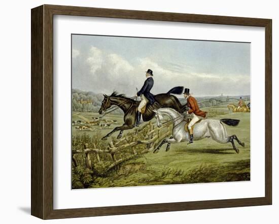 Jumping, Plate from 'The Right and the Wrong Sort', in Fores Hunting Sketches, Engraved by John…-Henry Thomas Alken-Framed Giclee Print