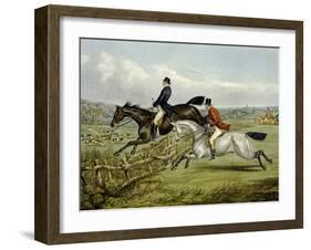 Jumping, Plate from 'The Right and the Wrong Sort', in Fores Hunting Sketches, Engraved by John…-Henry Thomas Alken-Framed Giclee Print