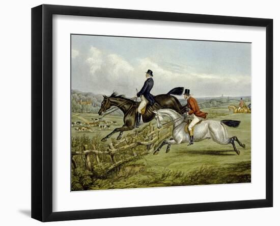 Jumping, Plate from 'The Right and the Wrong Sort', in Fores Hunting Sketches, Engraved by John…-Henry Thomas Alken-Framed Giclee Print