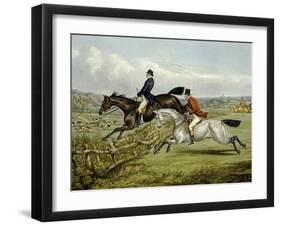 Jumping, Plate from 'The Right and the Wrong Sort', in Fores Hunting Sketches, Engraved by John…-Henry Thomas Alken-Framed Giclee Print