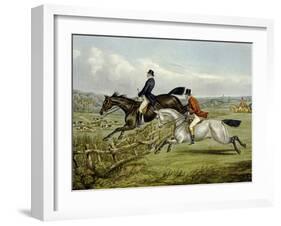 Jumping, Plate from 'The Right and the Wrong Sort', in Fores Hunting Sketches, Engraved by John…-Henry Thomas Alken-Framed Giclee Print