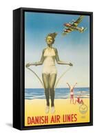 Jumping Rope on Beach-null-Framed Stretched Canvas