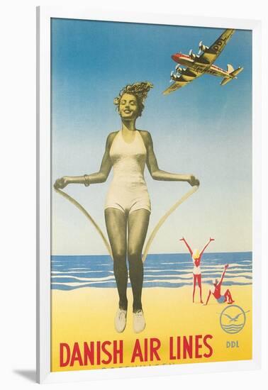 Jumping Rope on Beach-null-Framed Art Print