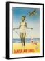 Jumping Rope on Beach-null-Framed Art Print