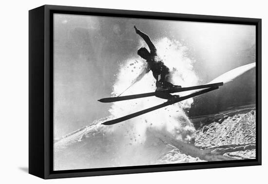 Jumping Skier 1930S-null-Framed Stretched Canvas