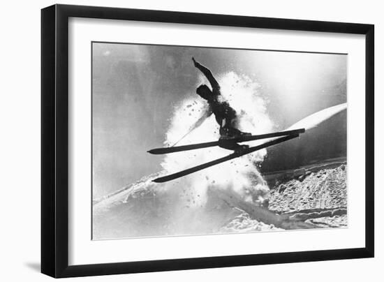 Jumping Skier 1930S-null-Framed Photographic Print