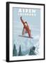 Jumping Snowboarder - Aspen, Colorado-Lantern Press-Framed Art Print