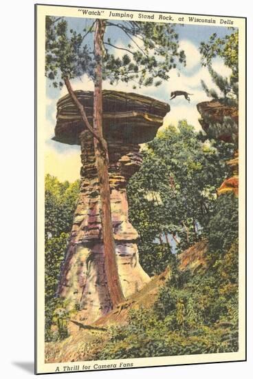 Jumping Stand Rock, Wisconsin Dells-null-Mounted Art Print