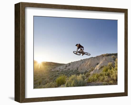 Jumping the Clay Cliffs, Polson, Montana, USA-Chuck Haney-Framed Photographic Print