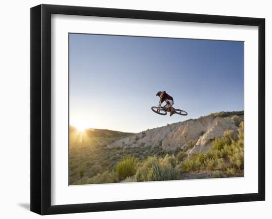 Jumping the Clay Cliffs, Polson, Montana, USA-Chuck Haney-Framed Photographic Print