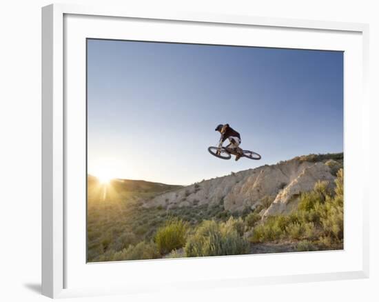 Jumping the Clay Cliffs, Polson, Montana, USA-Chuck Haney-Framed Photographic Print