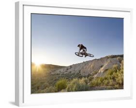 Jumping the Clay Cliffs, Polson, Montana, USA-Chuck Haney-Framed Photographic Print