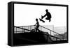 Jumping the Ramp with Skateboard-Will Rodrigues-Framed Stretched Canvas