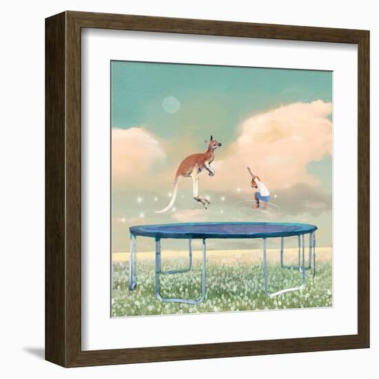 Jumping With Kangaroo-Nancy Tillman-Framed Art Print