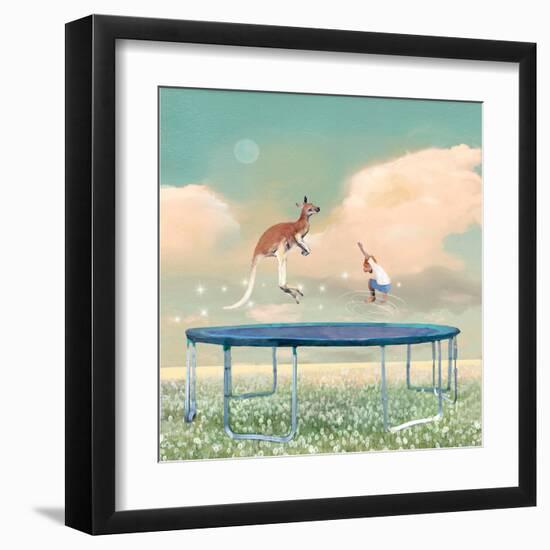 Jumping With Kangaroo-Nancy Tillman-Framed Art Print