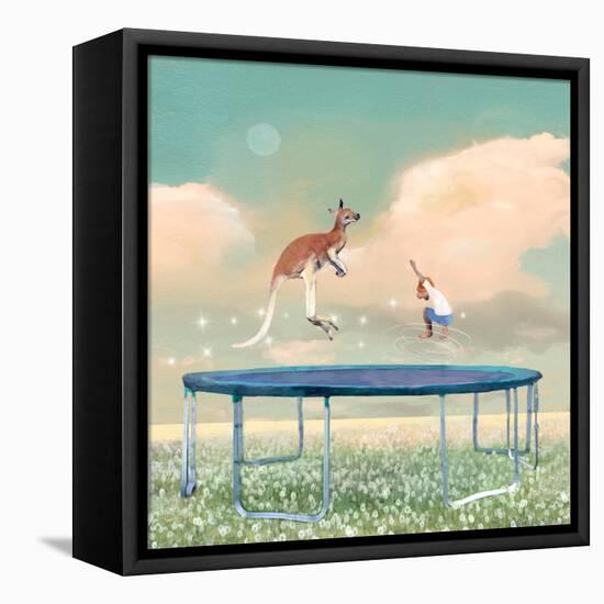 Jumping With Kangaroo-Nancy Tillman-Framed Stretched Canvas