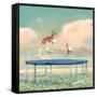 Jumping With Kangaroo-Nancy Tillman-Framed Stretched Canvas