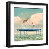 Jumping With Kangaroo-Nancy Tillman-Framed Art Print