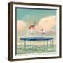 Jumping With Kangaroo-Nancy Tillman-Framed Art Print