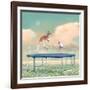 Jumping With Kangaroo-Nancy Tillman-Framed Art Print