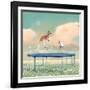 Jumping With Kangaroo-Nancy Tillman-Framed Art Print