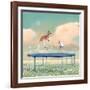 Jumping With Kangaroo-Nancy Tillman-Framed Art Print