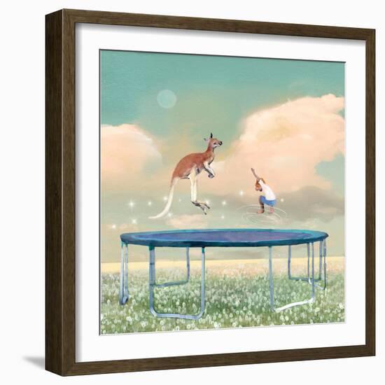 Jumping With Kangaroo-Nancy Tillman-Framed Art Print