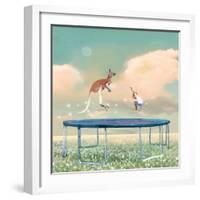 Jumping With Kangaroo-Nancy Tillman-Framed Art Print