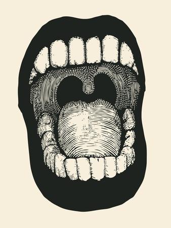 Screaming Mouth. Vector Illustration.