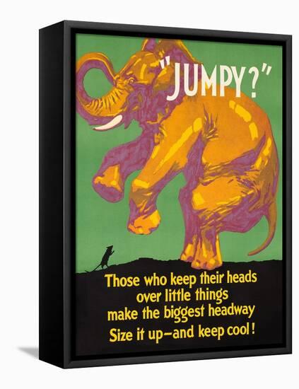 Jumpy Elephant Incentive Poster-Mather-Framed Stretched Canvas