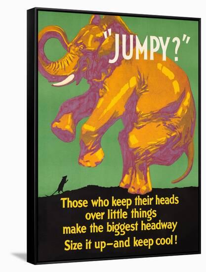 Jumpy Elephant Incentive Poster-Mather-Framed Stretched Canvas