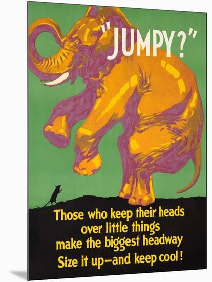 Jumpy Elephant Incentive Poster-Mather-Mounted Art Print