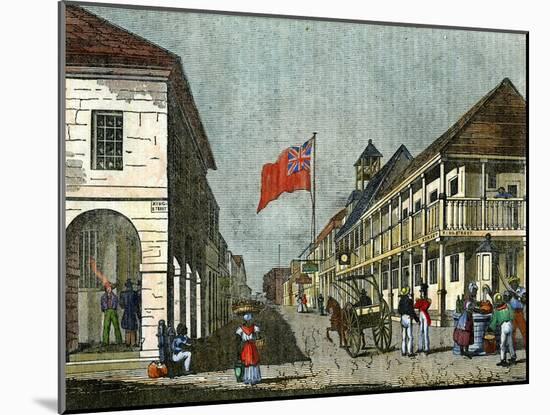 Junction of Harbour Street and King Street, Kingston, Jamaica, C1835-null-Mounted Giclee Print