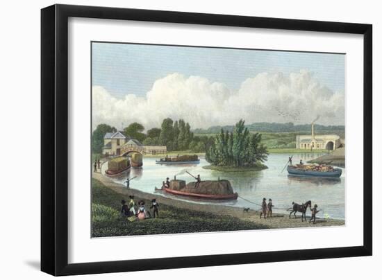 Junction of Regent's Canal at Paddington Basin, London, 1828-Thomas Hosmer Shepherd-Framed Giclee Print