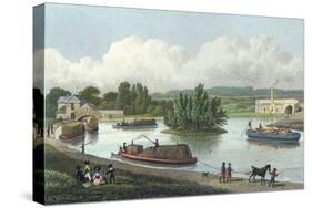 Junction of Regent's Canal at Paddington Basin, London, 1828-Thomas Hosmer Shepherd-Stretched Canvas