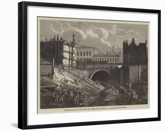 Junction of the St John's Wood and Metropolitan Railways at Baker-Street-null-Framed Giclee Print