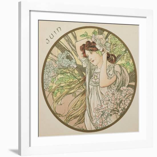 June, 1899 (Detail)-Alphonse Mucha-Framed Giclee Print