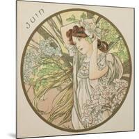 June, 1899 (Detail)-Alphonse Mucha-Mounted Giclee Print