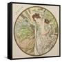 June, 1899 (Detail)-Alphonse Mucha-Framed Stretched Canvas