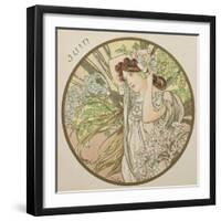 June, 1899 (Detail)-Alphonse Mucha-Framed Giclee Print