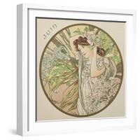 June, 1899 (Detail)-Alphonse Mucha-Framed Giclee Print