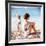 June 1956: Girls in Striped Swimsuit Modeling Beach Fashions in Cuba-Gordon Parks-Framed Photographic Print